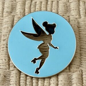 DISNEY 2009 *First Release* Tinker Bell Blue Cut-Out Circular Pin